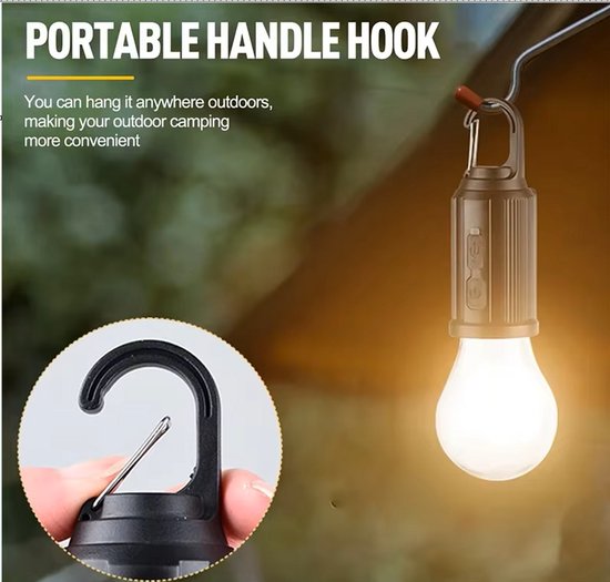 LED-lamp voor buiten - zonne-energie - USB-oplaadbaar - campinglamp - draagbaar — afbeelding 4