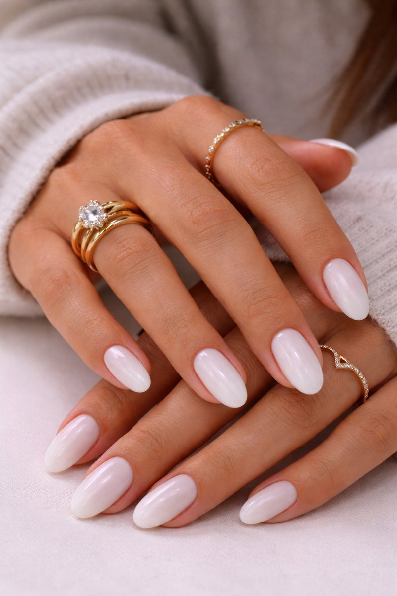 Nepnagels - plaknagels - soft gel press on nagels melk wit