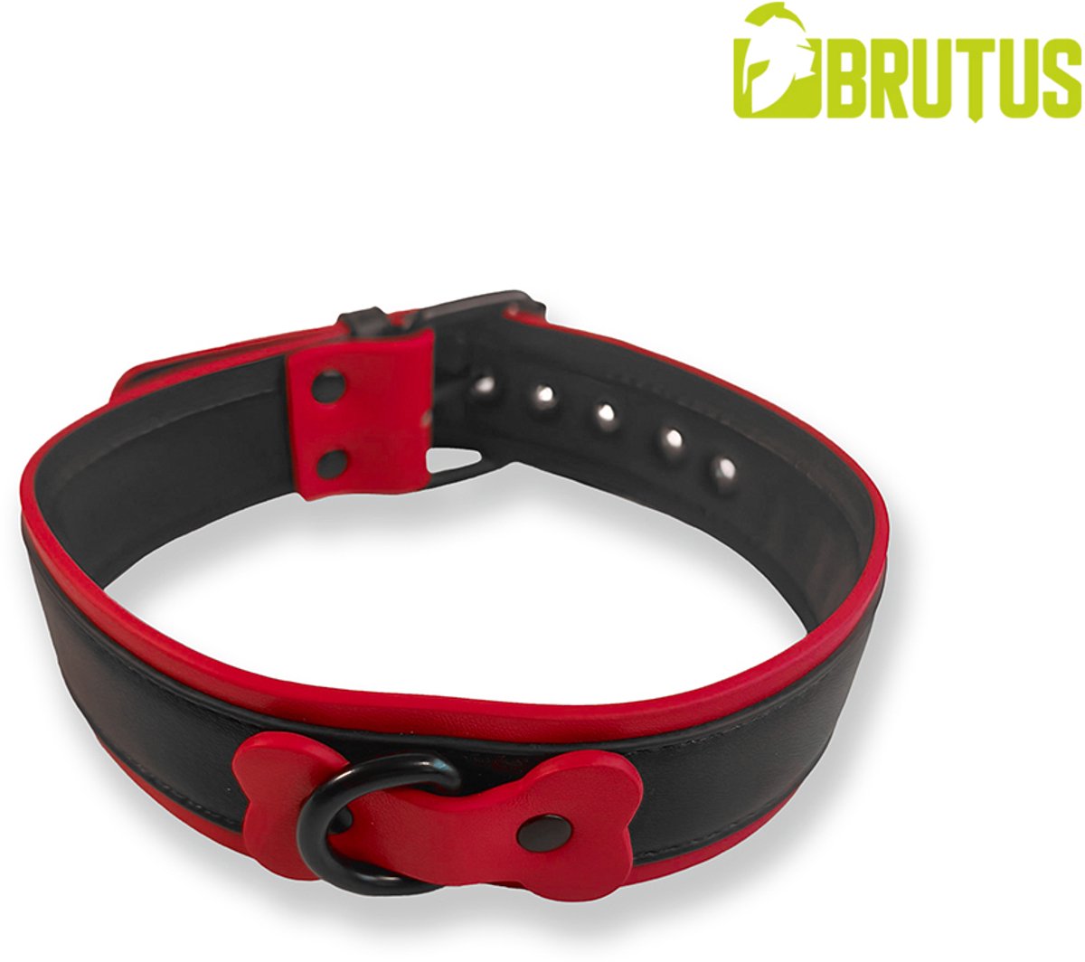 Brutus Vegan Puppy Collar - Zwart/Rood