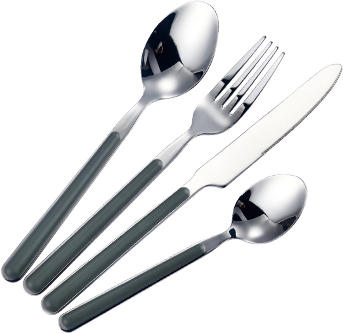 Swiss Haus® CTS24G Bestekset - 24 Delig - Voor 6 Personen - Mes, Vork en Lepel - Roestvrij Staal - Elegant en Duurzaam Ontwerp - RVS / Groen