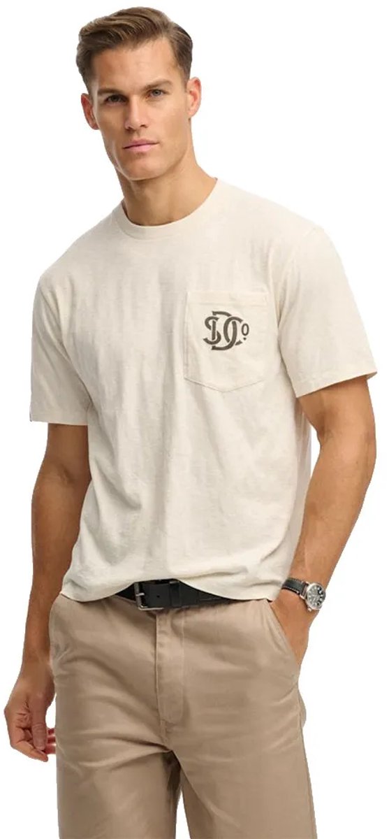 Superdry The Merchant Store T-shirt met grafische borstzak Heren T-shirts Wit