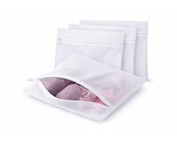 Waszak Set 5 Stuks – Waszak met Rits 40x50 cm – Beschermt Delicate Was – Wasnet / Waszak Kleding – Polyester Waszak Wit – 60°C Wasbaar
