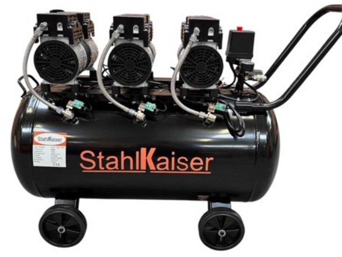 Stahlkaiser stille Olievrije Compressor 100 L 8 Bar