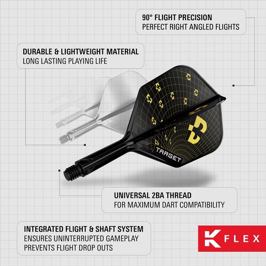 Target K-Flex Bolide NO6 - Dart Flights van Merkloos — afbeelding 5