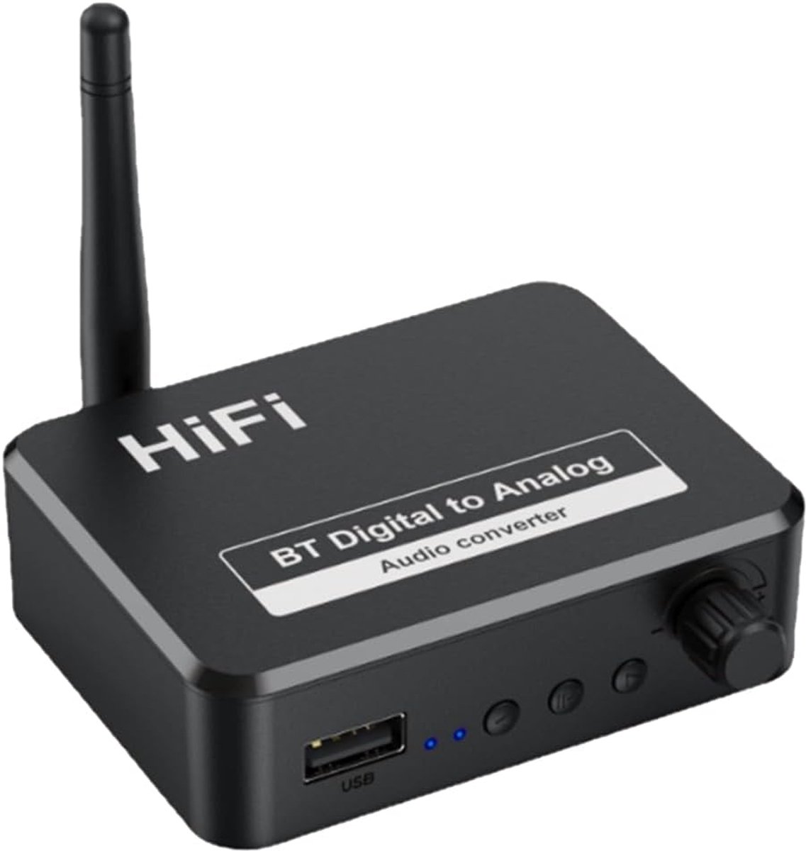 Audio Ontvanger - Digitale Converter - Draadloze Muziek - Bluetooth 5.3 - Zwart