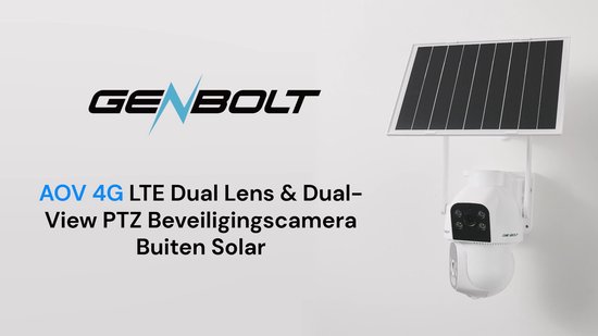 GENBOLT-4G Beveiligingscamera buite met simkaart-met zonnepaneel-3MP Dual Lens-24/7 AOV