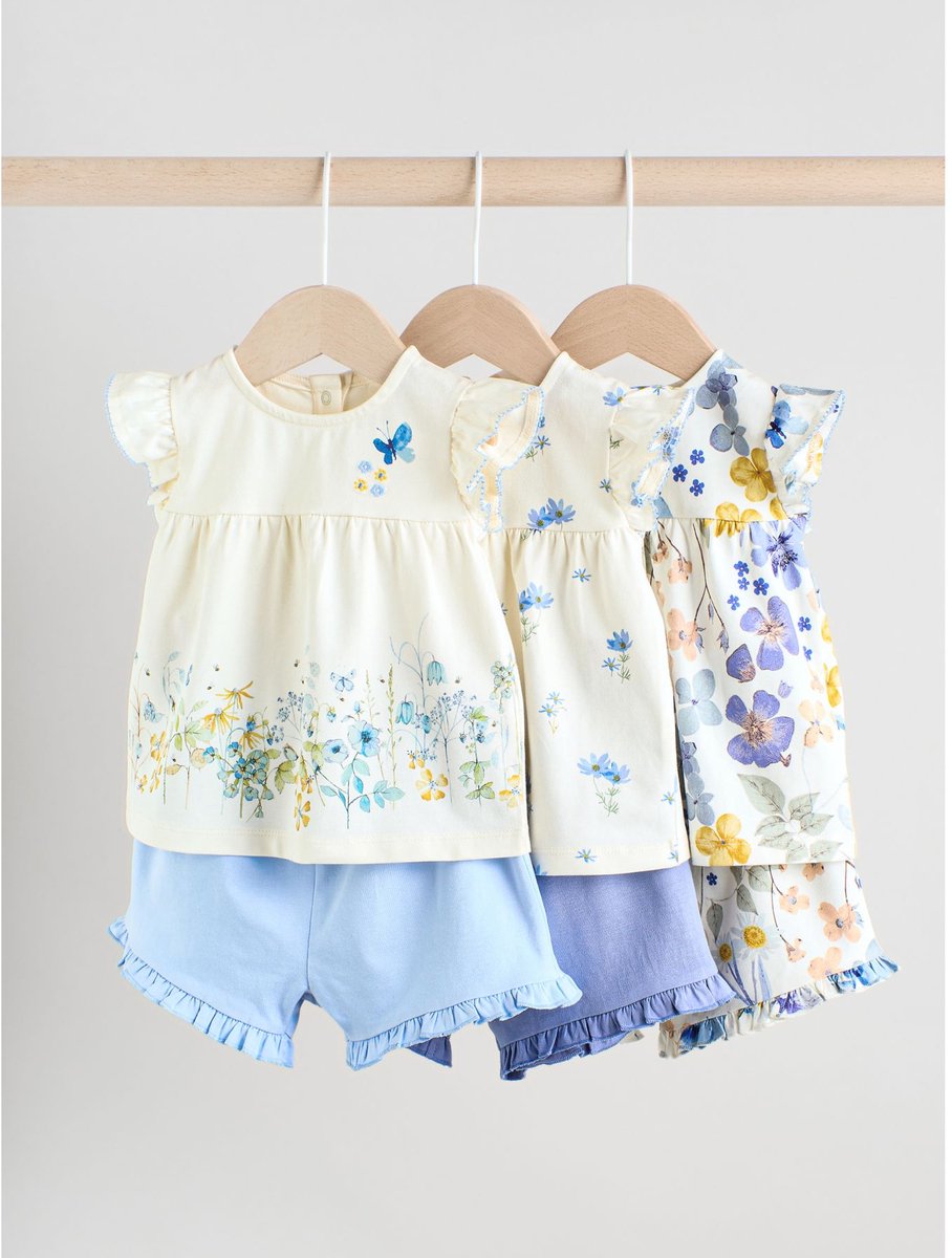 Next 6 -delig Baby Set van T-shirt met ruches en short