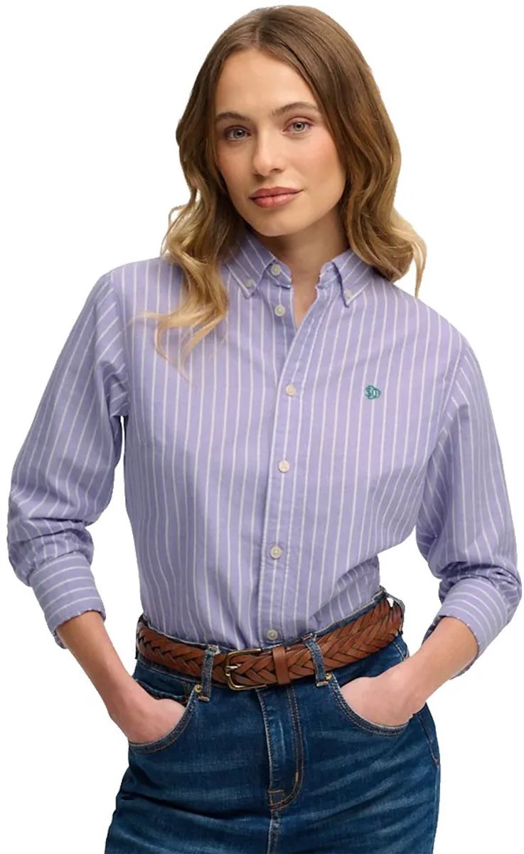 Superdry Slim Oxford Bd Overhemd Met Lange Mouwen XS Vrouw Wit