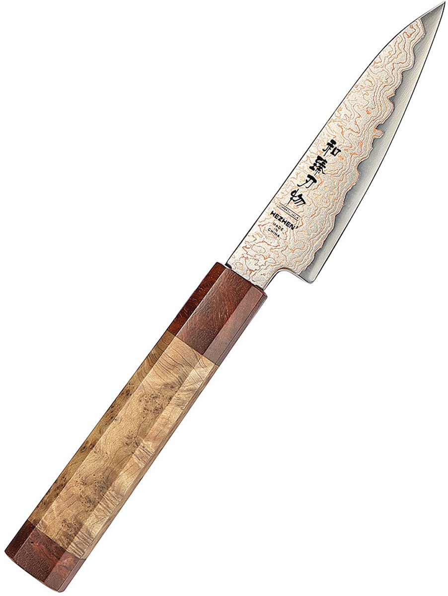 Hezhen - Koper Damascus staal (37 laags - 12Cr18MoV kern) - X05C Retro Series - Schilmes