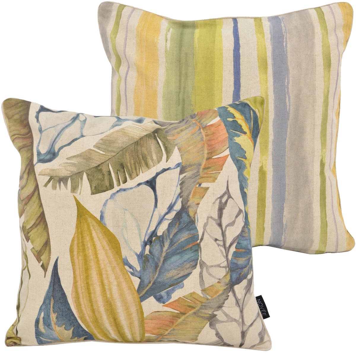 NOVÉE Sierkussen Janaé Jungle Blue | 45 x 45 cm | Katoen/Linnen Blauw