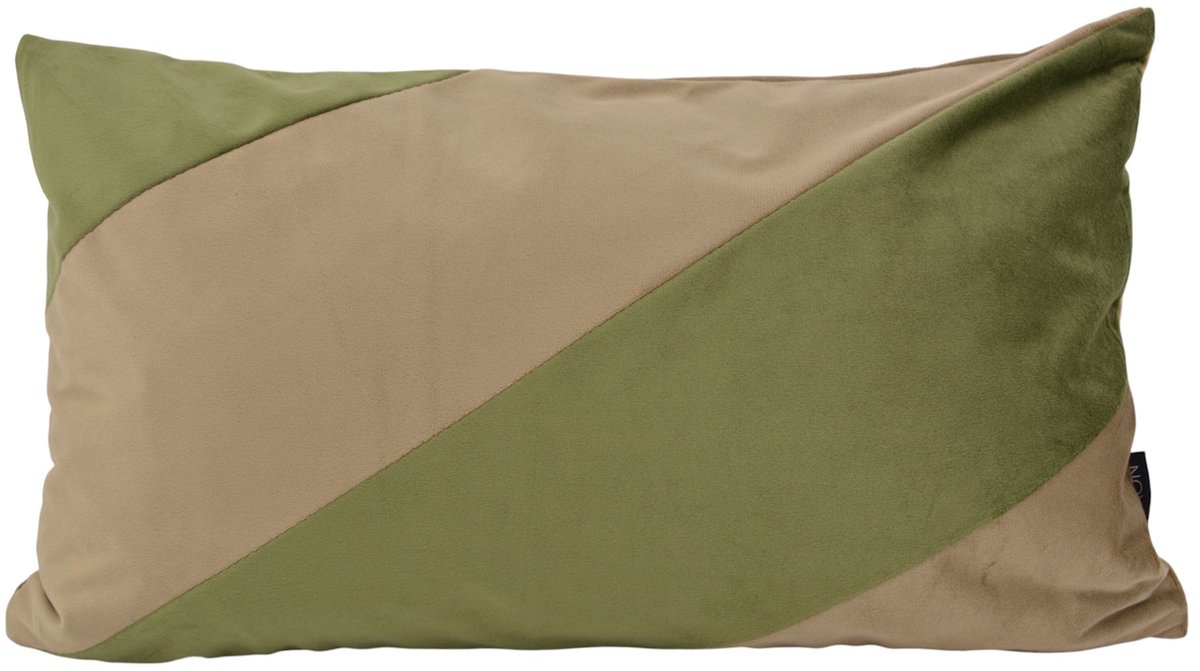 NOVÉE Sierkussen Velvet Swirl Olijfgroen/Taupe | 30 x 50 cm | Polyester