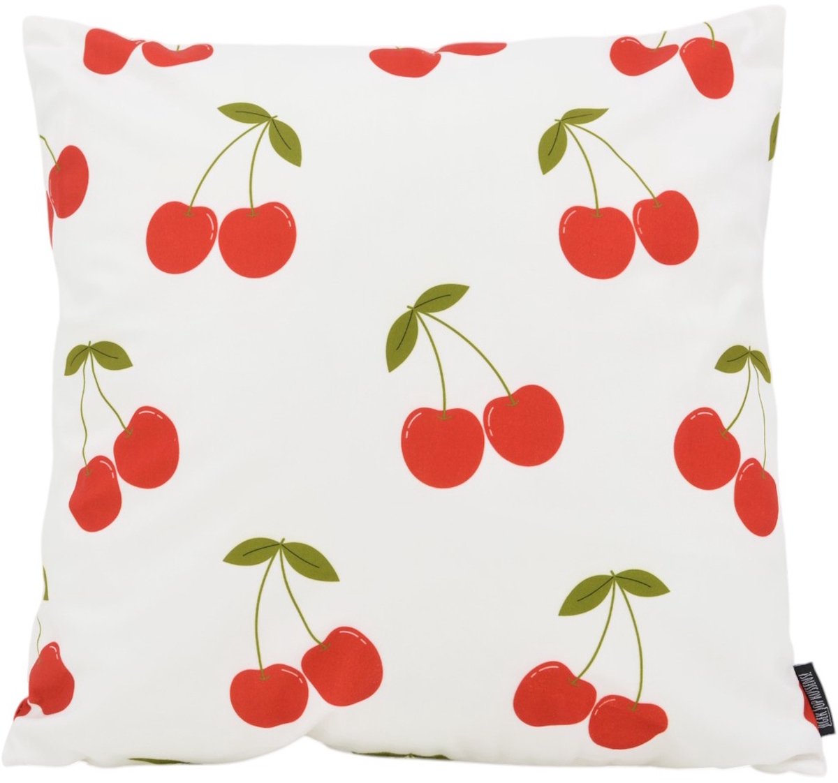 Gek op Kussens! Sierkussen Red Cherry | 45 x 45 cm | Katoen/Polyester wit