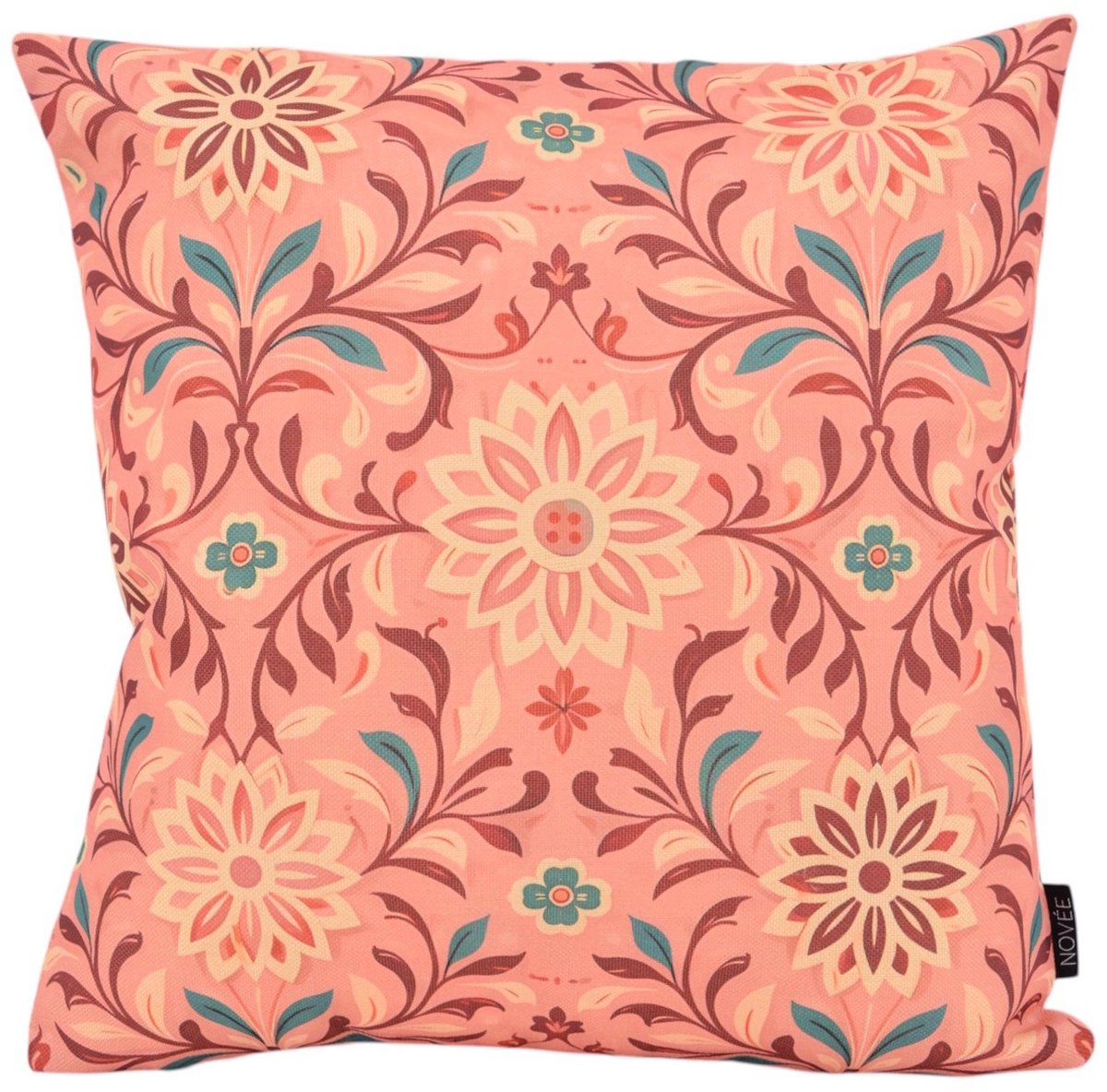 NOVÉE Vintage Bloom Roze Kussenhoes | 45x45 cm | Katoen/Linnen