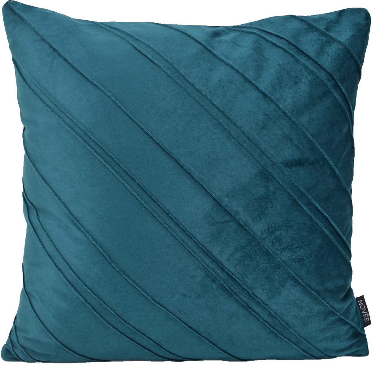 NOVÉE Sierkussen Velvet Stripe Petrol | 45 x 45 cm | Velvet / Polyester