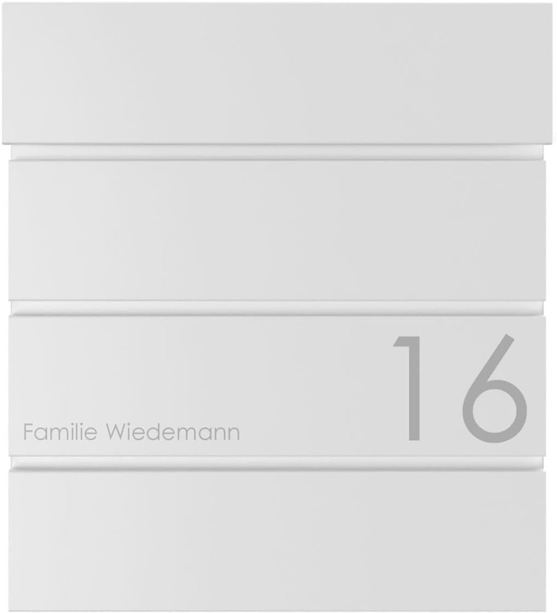 Brievenbus Zijde - Wandbrievenbus Modern - Post Ontvangen - Met Krantenvak - 13D x 37W x 41H cm - Verkeerswit