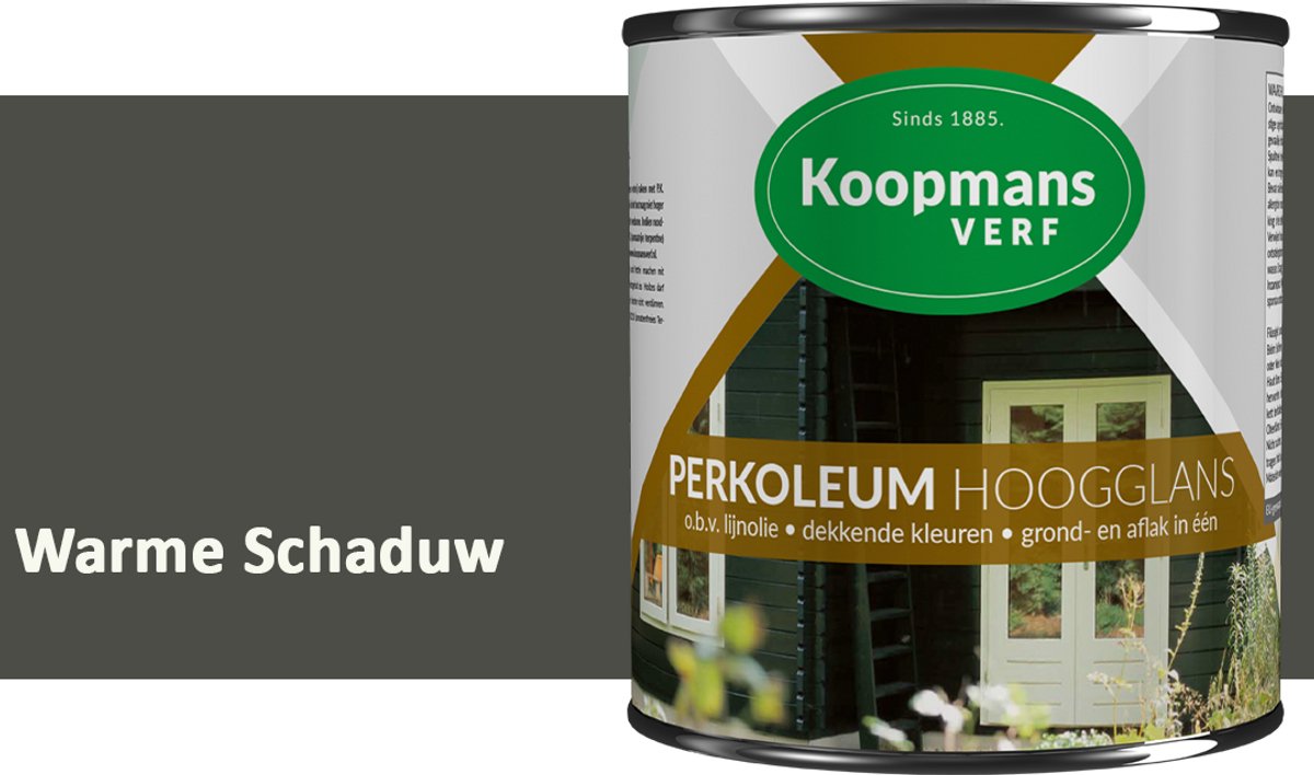 Koopmans Perkoleum Hoogglans Dekkend – Warme Schaduw – 750 ml – Dekkende Beits Buiten – Schutting, Gevel & Tuinhout