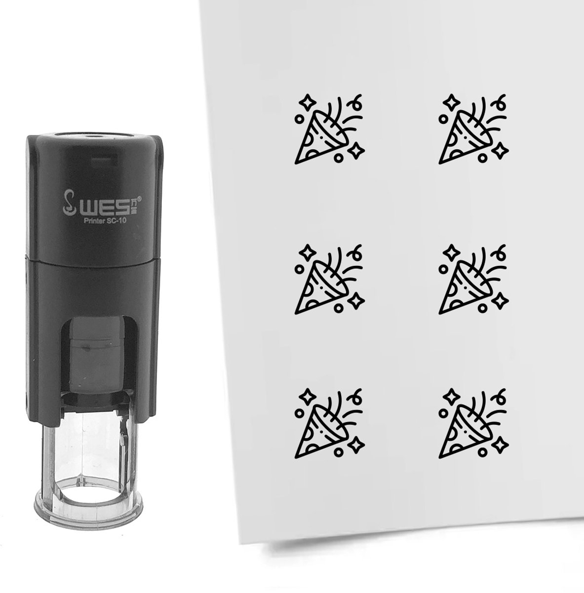 CombiCraft Stempel confetti 10mm rond zwarte inkt - per 1 stuk