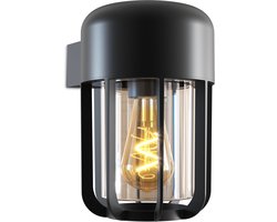 Calex Faenza Outdoor Wandlamp - E27 Fitting - IP65 Waterdicht - Dag Nacht Sensor - Zwart