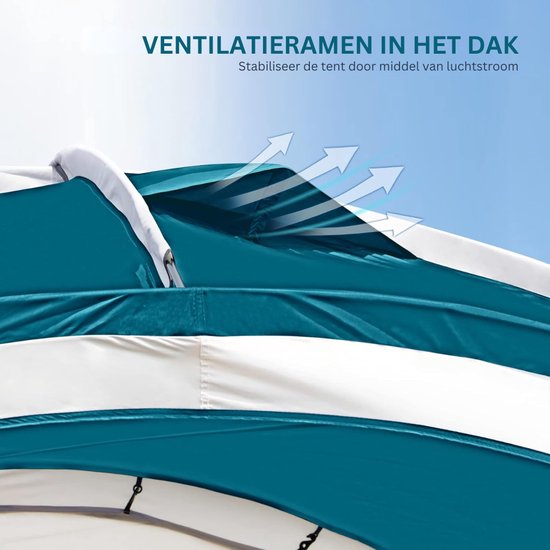 CLVP® Strandtent UV Bescherming - Strandtent Baby Pop Up - Strandtentje Extra Licht - Strandschelp - Strand Tent –Ozeanblau van CLVP® — afbeelding 5