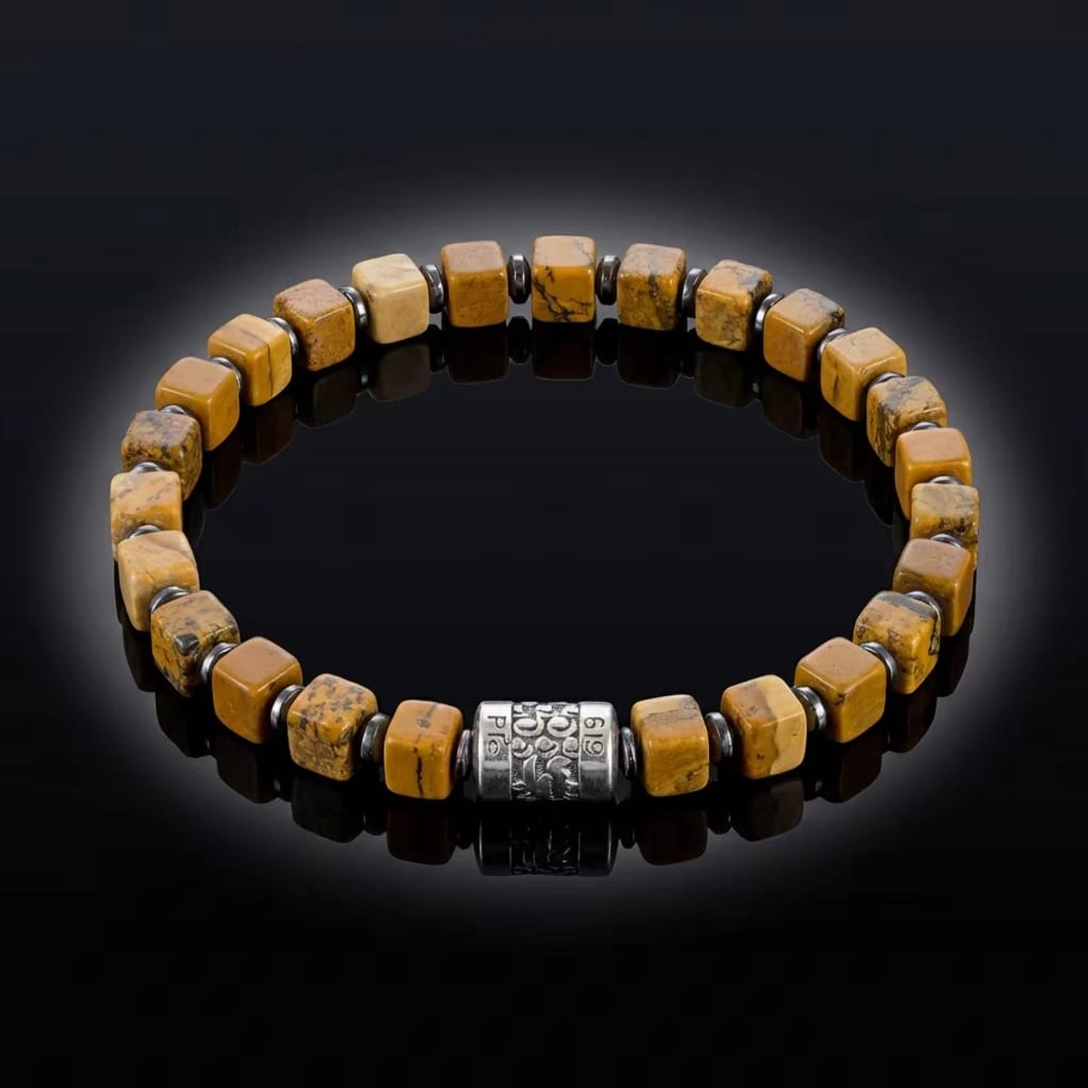 SilverOchre Essential Bracelet - Bruine Cilinderkralen & 925 Sterling Zilver - 21cm - Heren & Dames