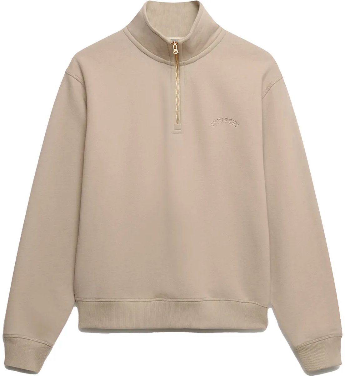 Superdry Essential Logo Embroidered Sweatshirt Met Halve Rits 2XS Vrouw Grijs