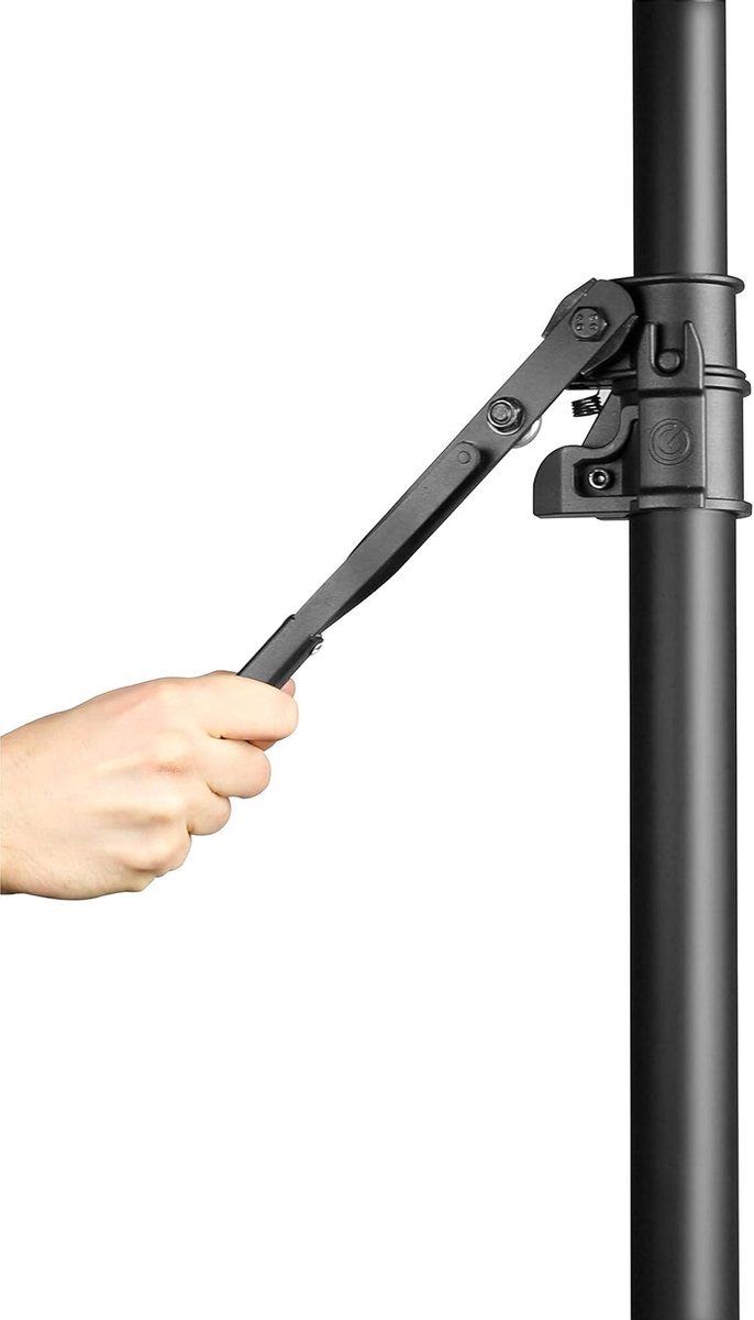 Klemstang - Variabele steun - Fotostudio opzetten - Traploos verstelbaar - 210-370 cm - Zwart