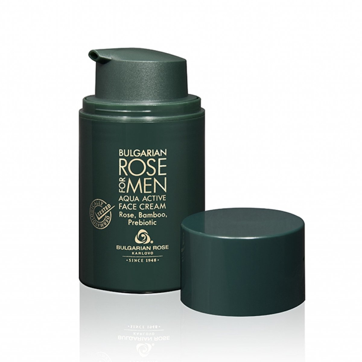 Aqua active face cream Rose For Men | 50 ml | Verzachtende dag-/nachtcrème voor mannen met bamboe extract, olijfolie en 100% natuurlijke Bulgaarse rozenolie en rozenwater