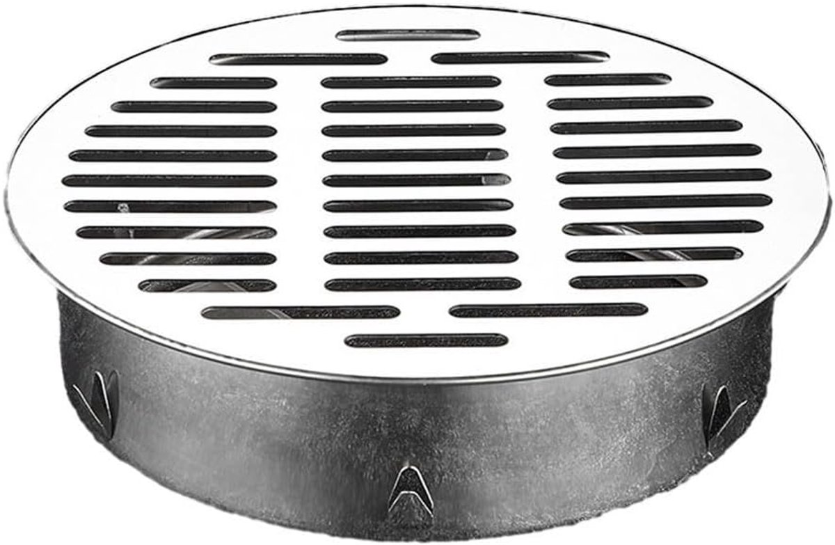 Afvoerdeksel Douche - Plughole Cover - Voorkomt Verstoppingen - Roestvrij Staal - 200 MM - Zilver