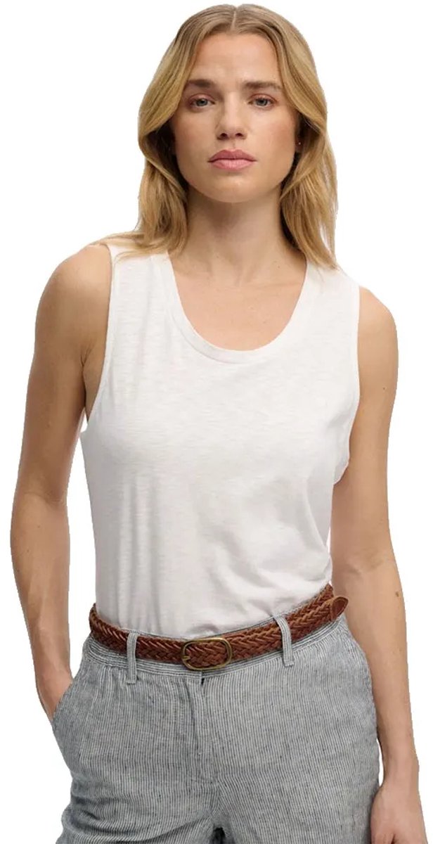 Superdry Scoop Neck Mouwloos T-shirt 2XS Vrouw Optic