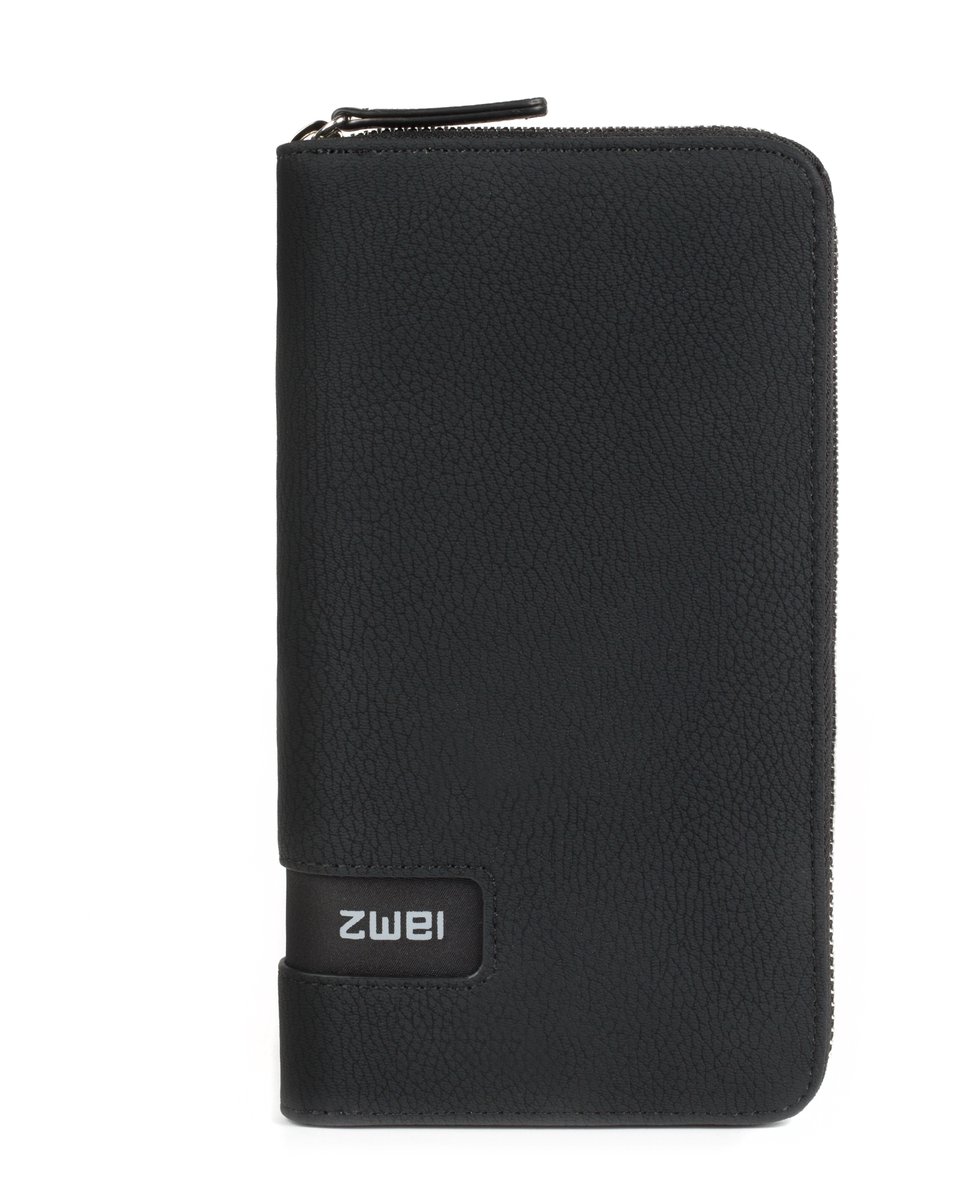 zwei Portemonnee M.Wallet MW2 Nubuk-Black Zwart