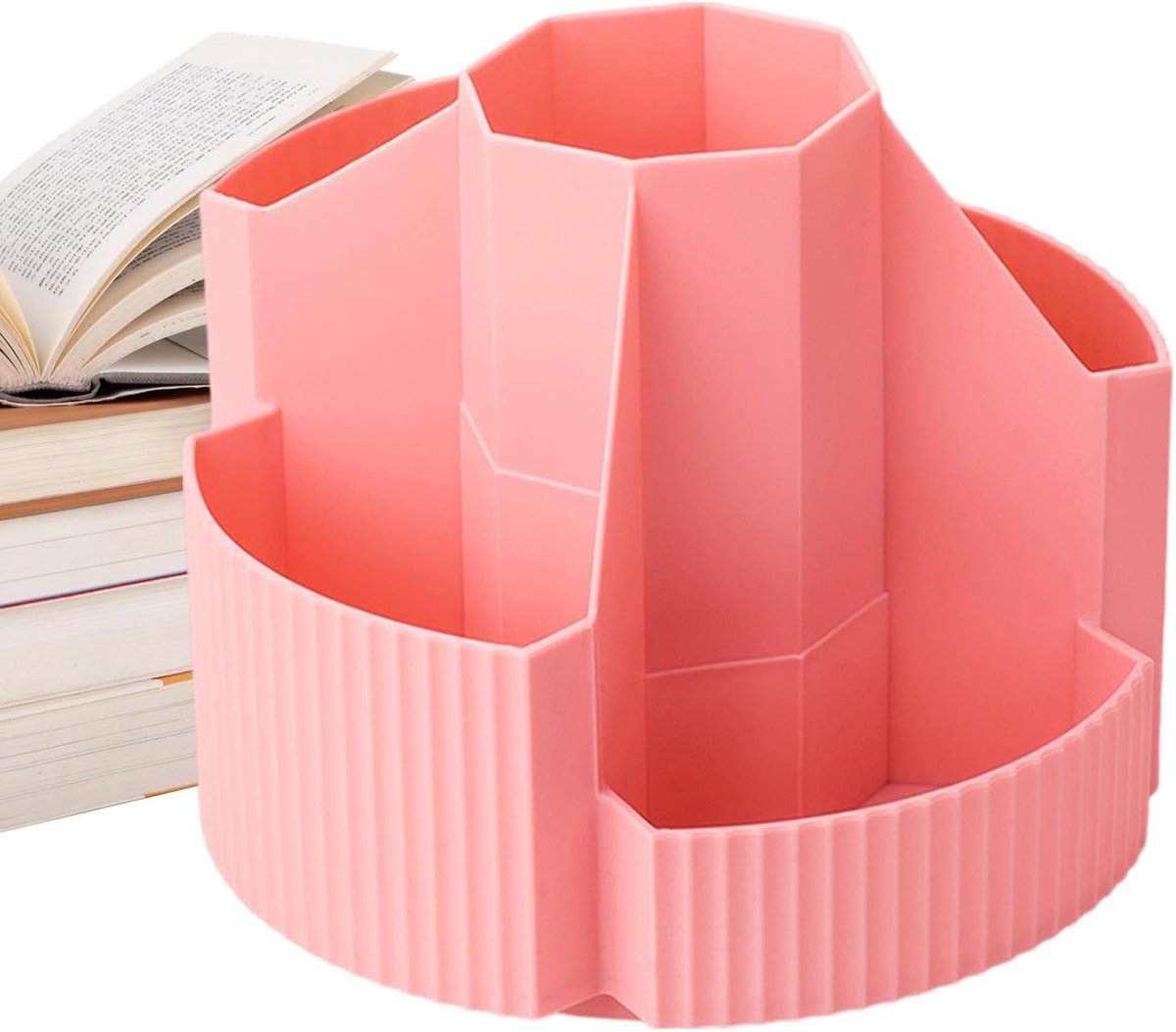 Bureau Organizer - Draaibare Opberger - Bureau Netjes - 5 Vakken - 13x13x10 cm - roze