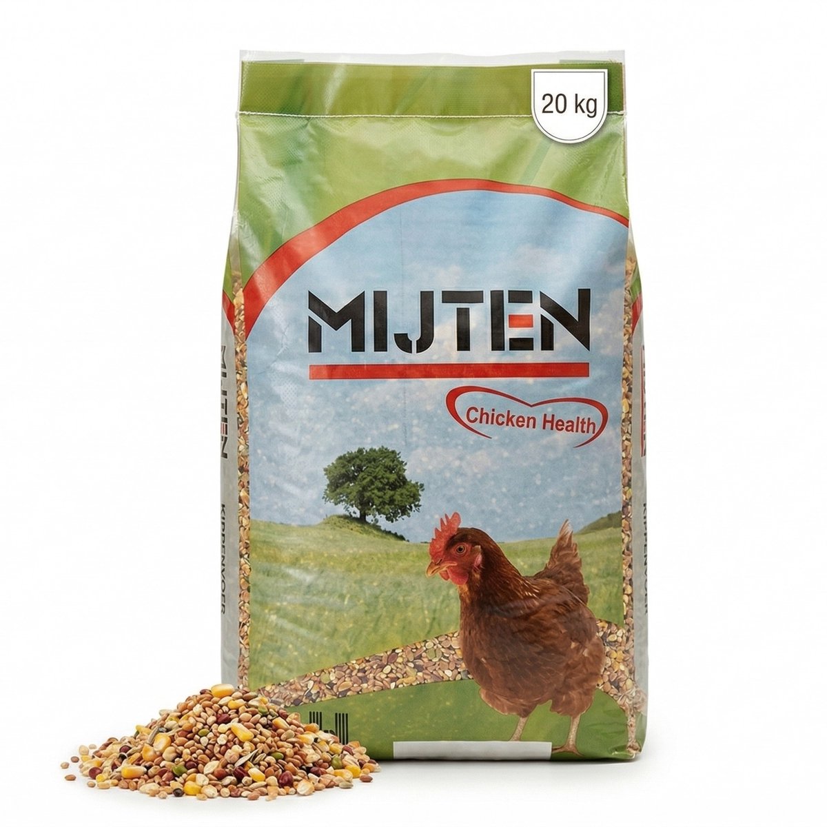 Mijten Gemengd Graan - Kippenvoer - Graanmix met Mais Zonnepitten Graan - Pluimveevoer Aanvullend - Kippen Eenden - 20kg