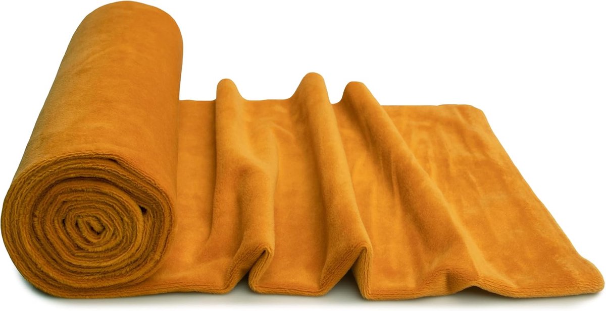 Gebreide Stof - Zachte Fleece - Kleding en Decoratie - Warmte-isolerend Waterafstotend - 50x160cm - Honing