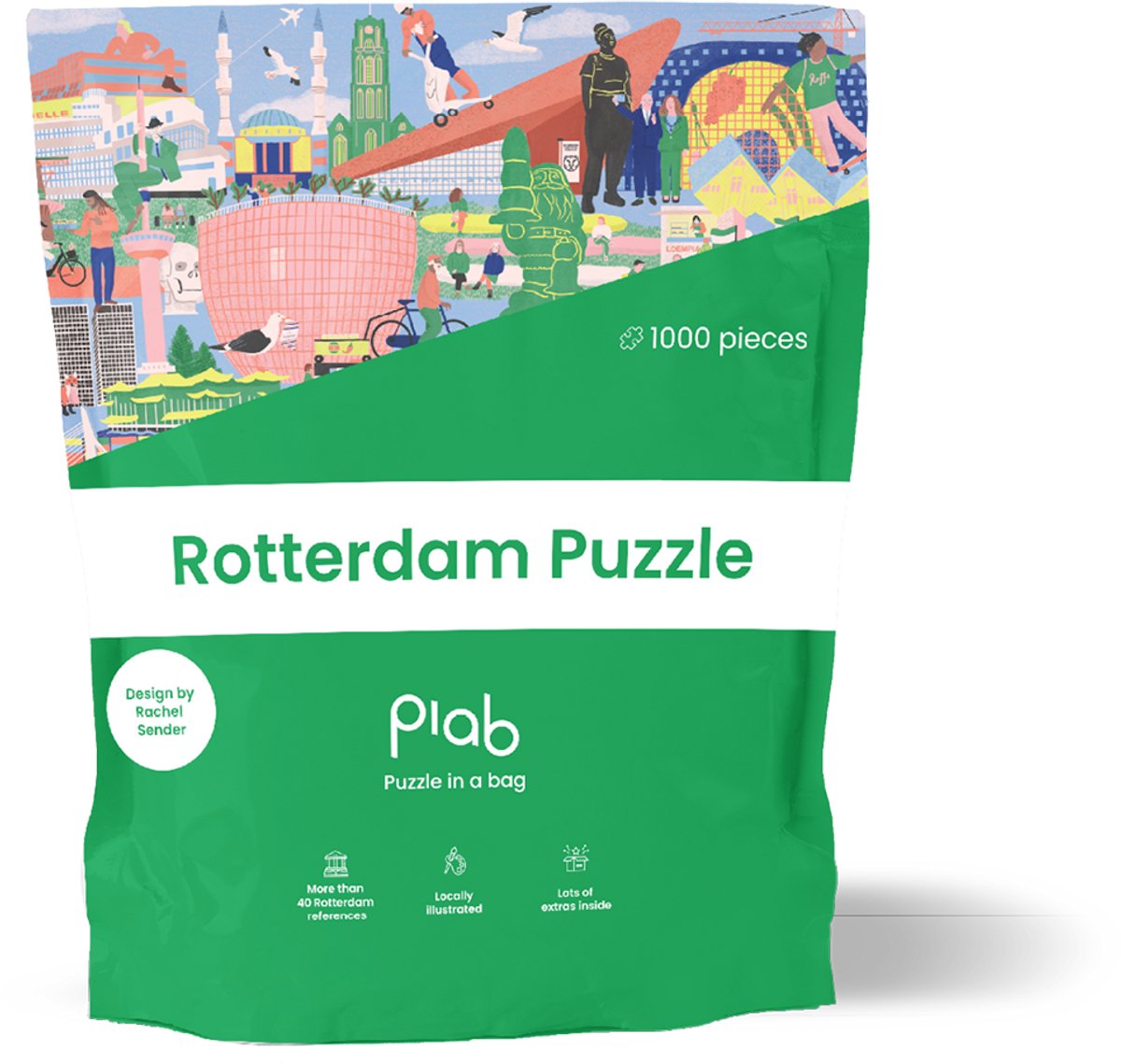 Puzzle in a Bag - Rotterdam Puzzel 1000 Stukjes - Stadspuzzel voor Volwassenen - Ideaal cadeau voor puzzelaars die van Rotterdam houden