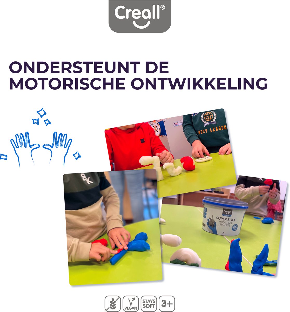 Creall Supersoft boetseerklei - groen - hersluitbare emmer - 1750 gram - glutenvrij - gemaakt in Nederland — afbeelding 8
