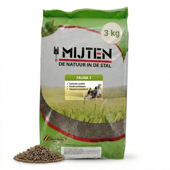 Mijten Watervogelvoer - Volledig - Geschikt voor Fazanten, Parelhoenders, Kwartels, Eenden, Ganzen en Sierwatervogels - 3 kg