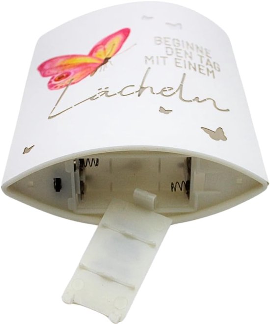 Poëzielicht Nachtlampje - Sfeerlicht Timer - Kinderkamer Decoratie - Werkt op Batterijen - 13x5x16 cm - Begin de dag — afbeelding 3