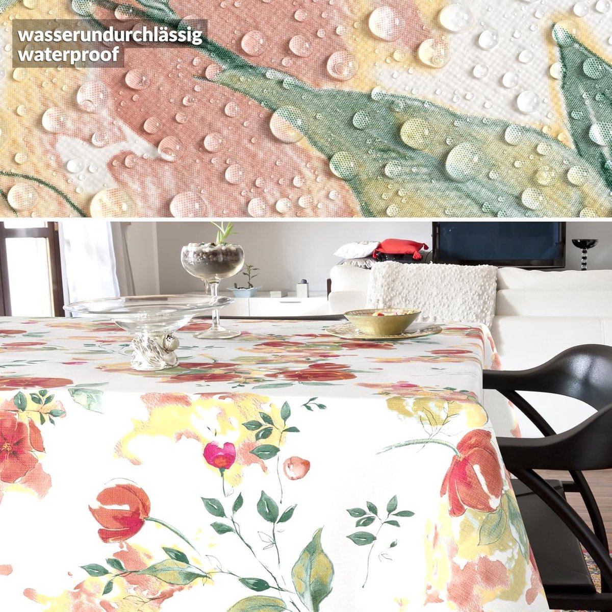 Tafelkleed - Afwasbaar Tafelzeil - Voor Tuintafel - Lotus Effect - 200 x 140 cm - Met Zoom