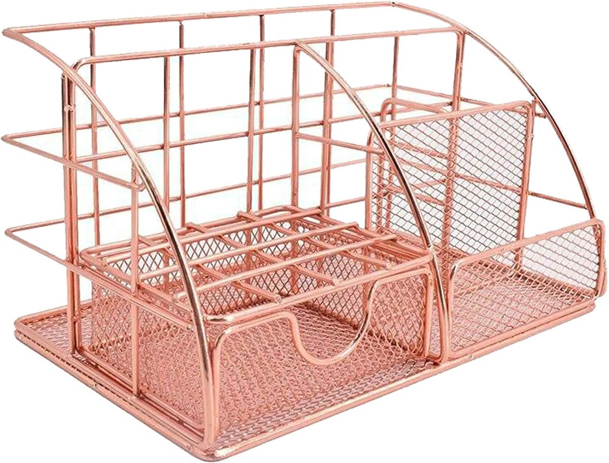 Bureau Organizer - Opberger Bureau - Kantoor Werkplek - Met Lade - Meerdere Vakken - Rose Goud