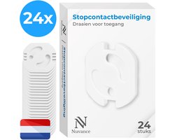 Nuvance Stopcontactbeveiliging - 24 Stuks - Kinderbeveiliging - NL - Stopcontact Beveiliging - Wit