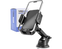 Wegman Telefoonhouder Auto Zuignap - Extra Krachtige Zuignap voor Dashboard en Raam - Autohouder voor alle Telefoons - Telefoonhouders Auto - GSM Mobiel Houder - Auto Accessories - Zwart