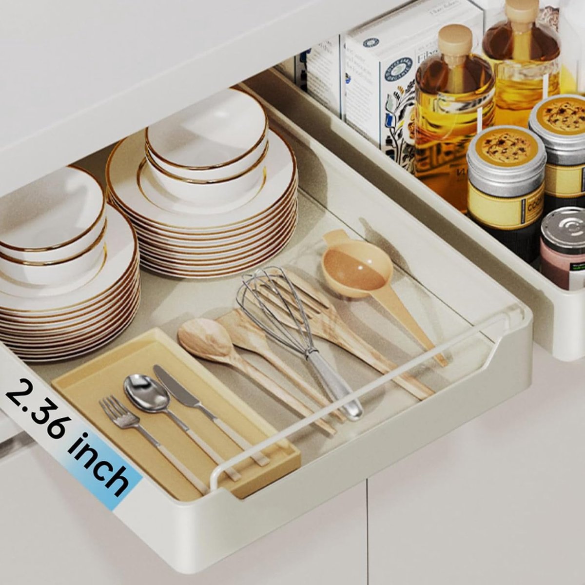 Uittrekbare Lade - Kast Organizer - Keuken Opbergen - Dempingsgeleiding - Breedte 40cm