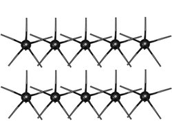 10 stuks zijborstels geschikt voor Roborock S5 Max S50 S6 Pure S6 MaxV stofzuiger (zwart)