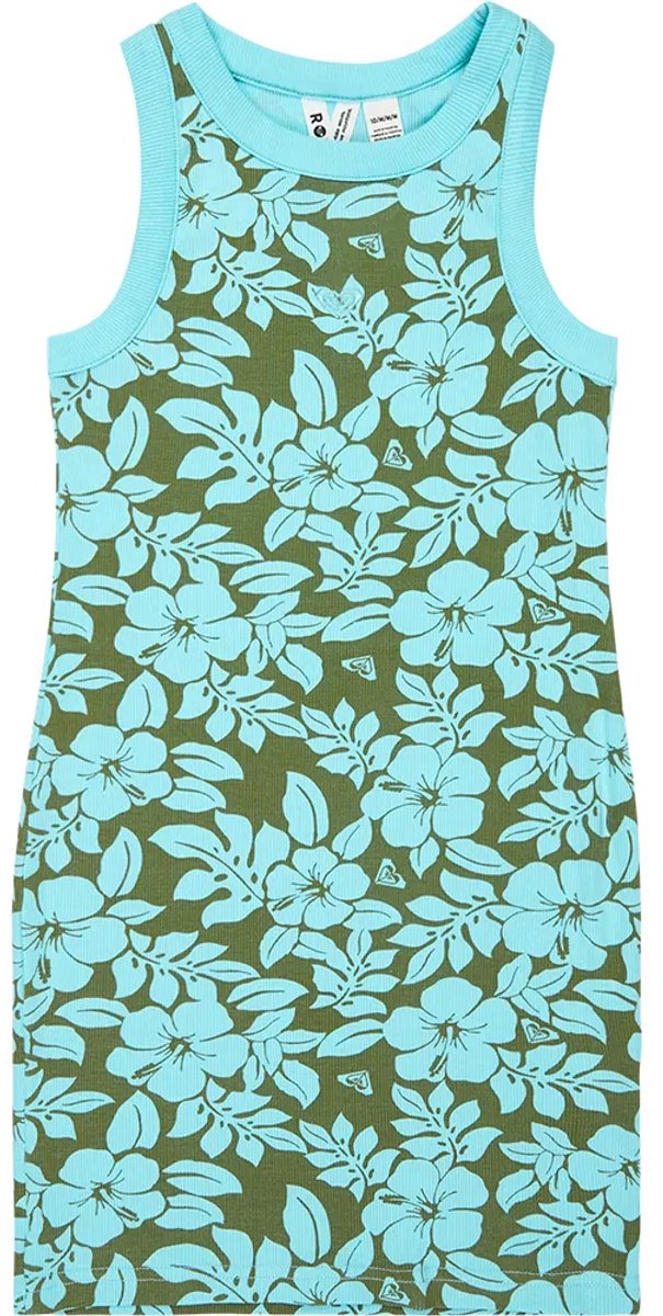 Roxy Iconic Days Printed Rg Mouwloze Jurk 10 Years Meisje Groen