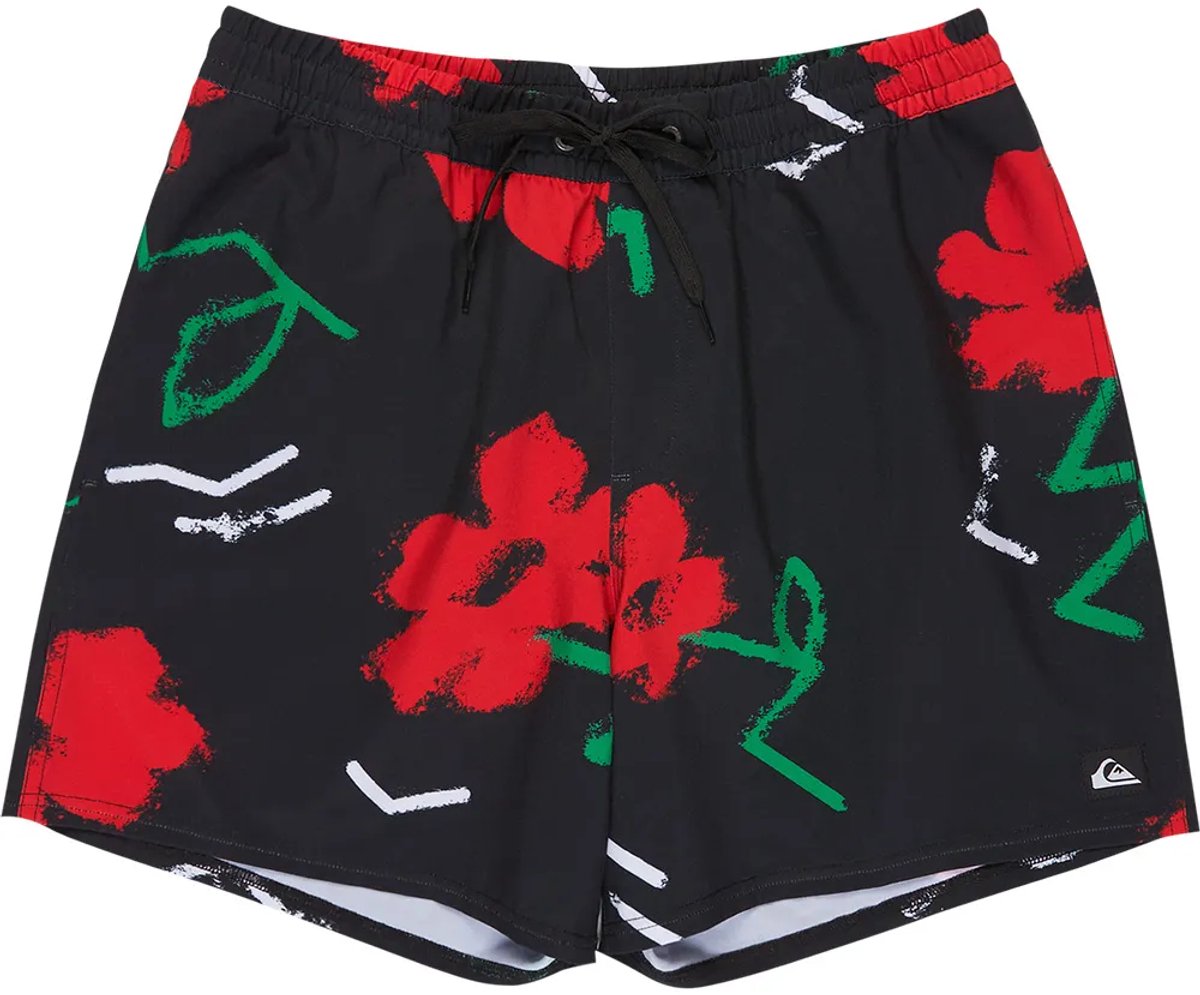 Quiksilver Stretch Printed Volley 16´´ Zwembroek S Man Zwart