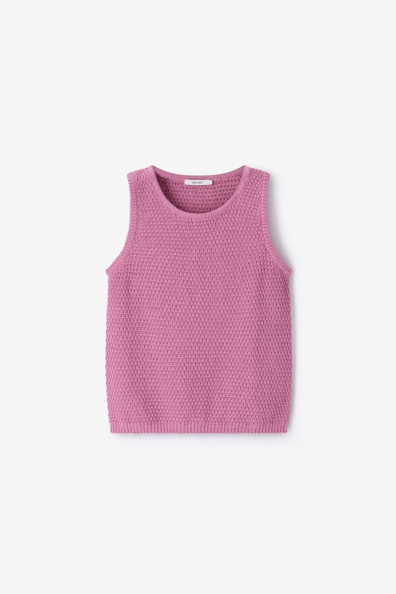 Sissy-Boy - Paars gebreid singlet