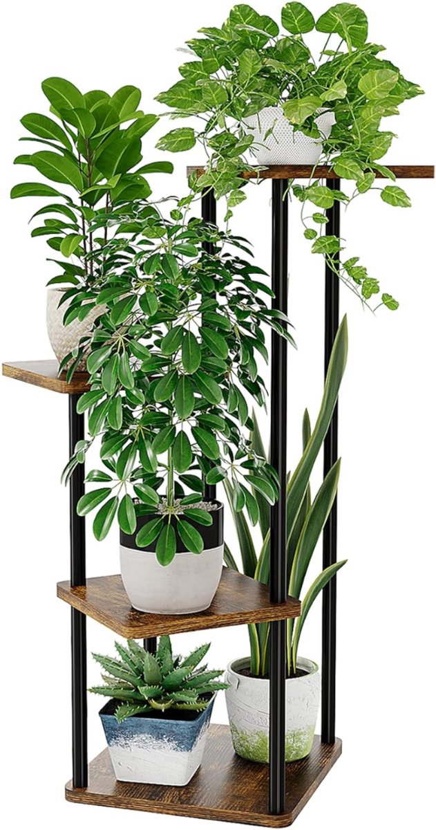 CLVP® Plantentafel - Plantenrek Buiten - Plantensteun - Plantenstandaard - Zwart en Bruin