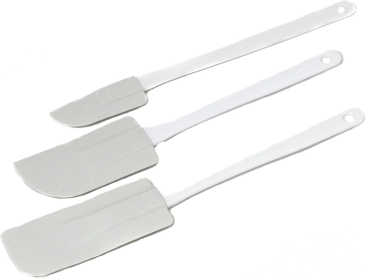 Spatel Set - Keuken Spatels - Bakken en Koken - Vaatwasserbestendig - 3-delig - Wit