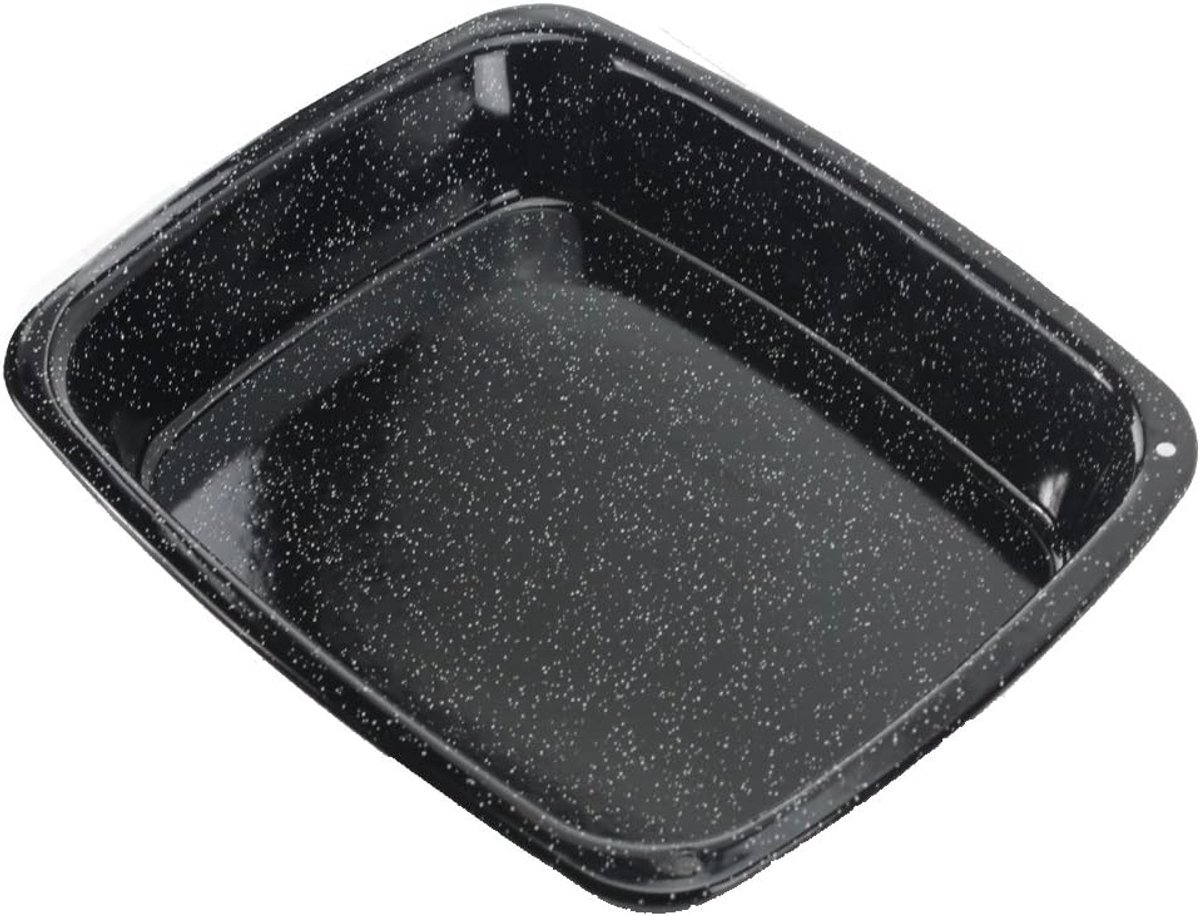 Oven Bakplaat - Roosteren Tin - Diep Bakken - Glas Email Coating - Rechthoekig - Wit Gespikkeld