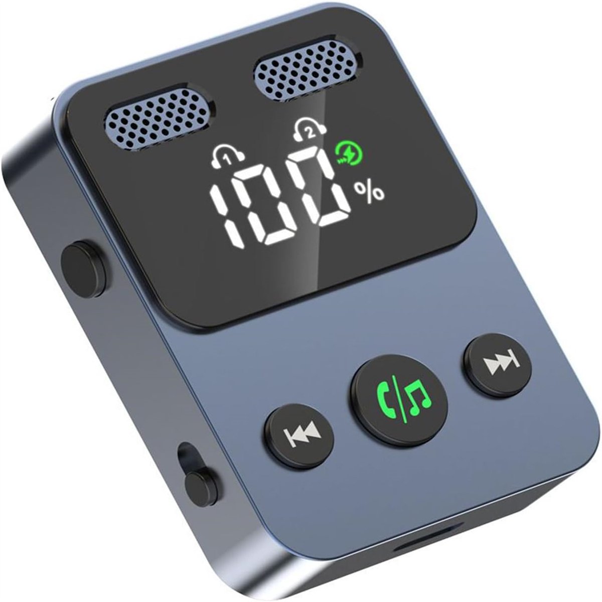 QTTVBTNA -Bluetooth Audio Zender En Ontvanger - 2-In-1 Draadloze Audio Adapter - Aluminiumlegering - Compact En Universeel Voor Reizen En Thuisgebruik - 1 Stuk